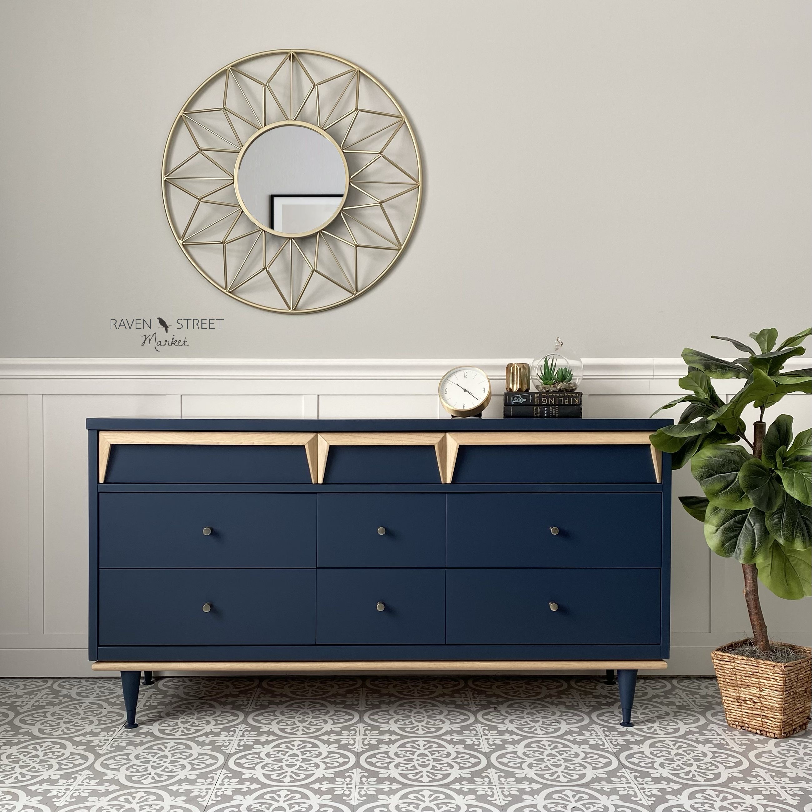 Navy Blue MCM Dresser  Raven Street Market
